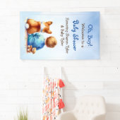 Baby Boy und seine Corgi Puppy Baby Dusche Banner (Insitu)