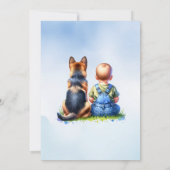 Baby Boy und seine deutsche Shepherd-Puppy-Baby-Du Einladung (Rückseite)