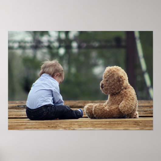 Baby Boy und Teddy Bear Poster (Vorne)