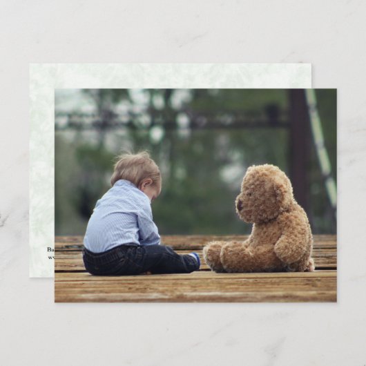Baby Boy und Teddy Bear Postkarte (Vorne/Hinten)