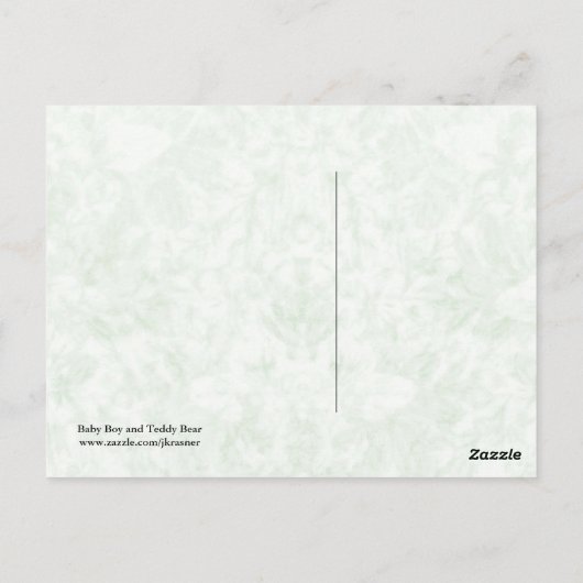 Baby Boy und Teddy Bear Postkarte (Rückseite)