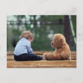 Baby Boy und Teddy Bear Postkarte (Vorderseite)