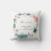 Baby Boy Under Sea Birth Stats Keepake Kissen (Vorderseite)