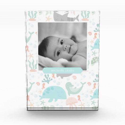 Baby Boy Under Sea Foto Block (Vorderseite)