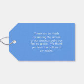 Baby Boy Vielen Dank Niedlich Blue Newborn Footpri Geschenkanhänger (Rückseite Horizontal)