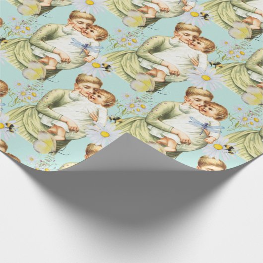 Baby Boy Vintage Packpapier. Geschenkpapier (Ecke)