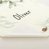 Baby Boy Watercolor Floral, kleiner Roller Sherpadecke (3/4)