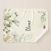 Baby Boy Watercolor Floral, kleiner Roller Sherpadecke (Vorderseite (Horizontal))