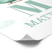 Baby Boy Watercolor Helicopter | Kinderzimmer Mono Poster (Ecke)