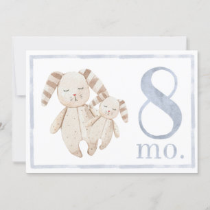 Baby Boy Watercolor Milestone Acht Monate Alte Kar Einladung