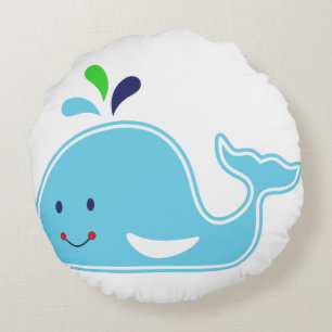 Baby Boy Whale Rundes Kissen