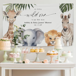 Baby Boy Wild One Safari Tiere Dusche Hintergrund Banner