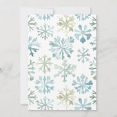 Baby Boy Winter Snowflake Babydusche Einladung (Rückseite)