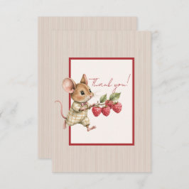 Baby Boy Woodland Animal Flat Thank You Card Dankeskarte