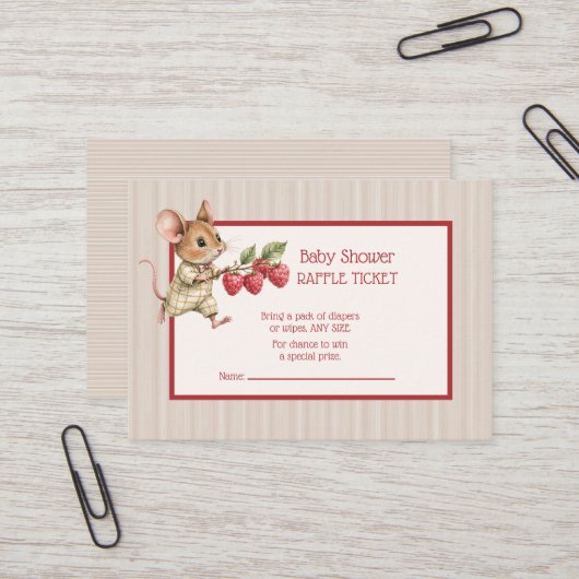 Baby Boy Woodland Animal Raffle Ticket (Vorderseite/Rückseite Beispiel)