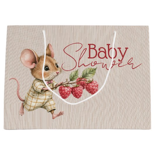 Baby Boy Woodland Animal Shower Große Geschenktüte (Vorderseite)