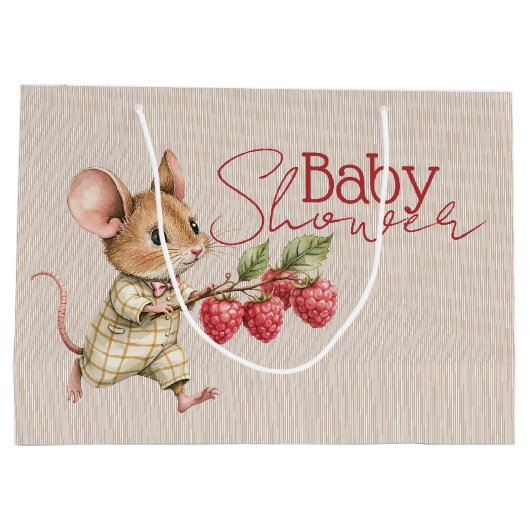 Baby Boy Woodland Animal Shower Große Geschenktüte (Rückseite)