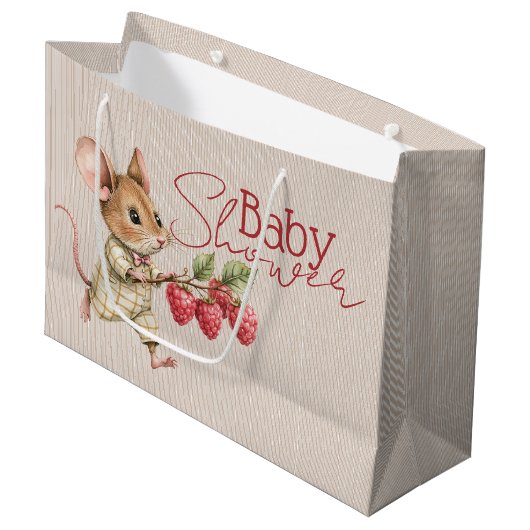 Baby Boy Woodland Animal Shower Große Geschenktüte (Vorderseite Schrägansicht)