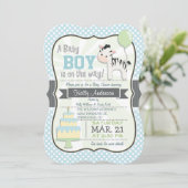 Baby Boy Zebra, Pastel Baby Dusche einladen Einladung (Stehend Vorderseite)