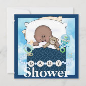 BABY BOY ZEIGT AFRIKANAMERIKANISCHE INVITATION EINLADUNG (Vorderseite)