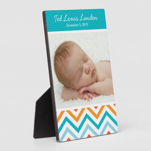 Baby Boy Zickzack Foto Plaque Fotoplatte (Seite)