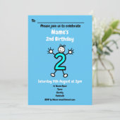 Baby Boy Zweite Geburtstagsparty Einladung (Stehend Vorderseite)