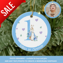 Baby Boy's 1. Weihnachts-Foto Dekoration Rabbit