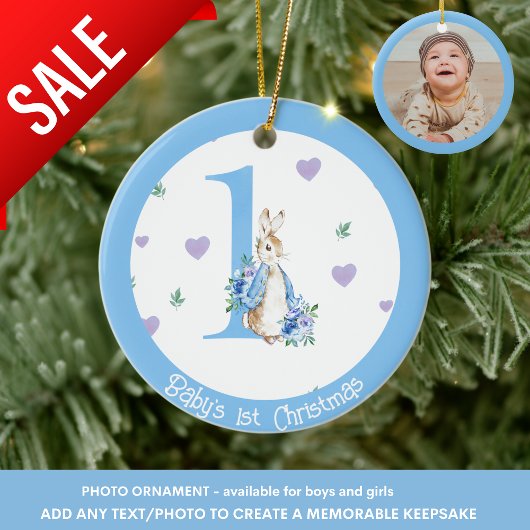 Baby Boy's 1. Weihnachts-Foto Dekoration Rabbit