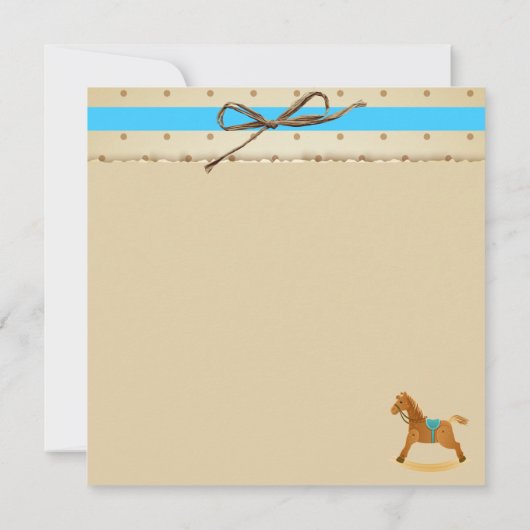 Baby Boy's Baby Shower Einladung Rocking Pferd (Rückseite)
