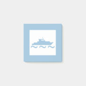 Baby Boy's Blue Boat Post-it Klebezettel (Vorderseite)