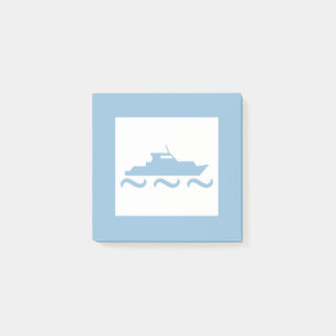 Baby Boy's Blue Boat Post-it Klebezettel