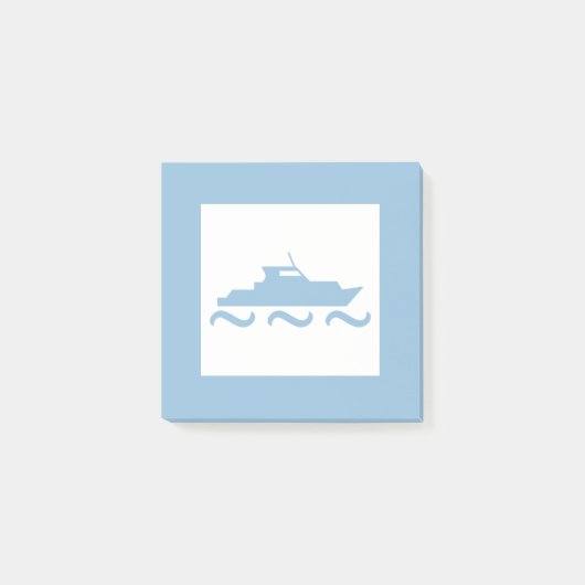 Baby Boy's Blue Boat Post-it Klebezettel (Vorderseite)