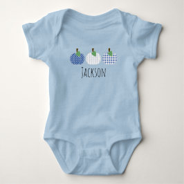 Baby Boys Blue Pumpkin Trio Baby Strampler