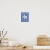 Baby Boy's Blue Watercolor Elephant Kinderzimmer A Poster (Küche)
