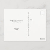 Baby Boys erster Geburtstag Danke Foto Postkarte (Rückseite)