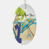 Baby Boys erster Geburtstag Keramikornament (Rechts)