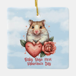 Baby Boys Erster Valentinstag Keramikornament