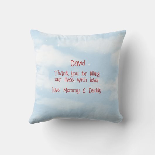 Baby Boys Erster Valentinstag Kissen (Rückseite)