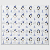 Baby Boys Erster Weihnachts Winter Pinguin Blau Geschenkpapier (Flach)