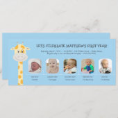 Baby Boy's erstes Geburtstag Jahr Einladung (Vorne/Hinten)