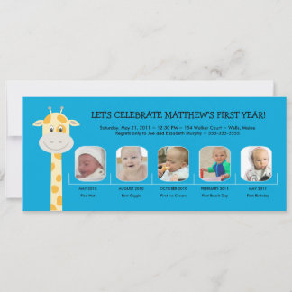 Baby Boy's erstes Geburtstag Jahr Einladung