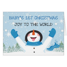Baby Boy's First Christmas Blue Snowman