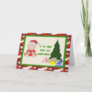 Baby Boy's First Christmas Card Feiertagskarte