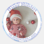 Baby Boy's First Christmas Family Sticker (Vorderseite)