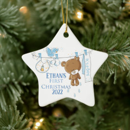 Baby Boy's First Christmas Keramik Ornament