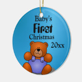 Baby Boy's First Christmas Keramik Ornament (Links)