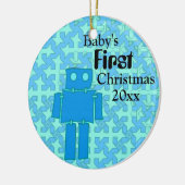 Baby Boy's First Christmas Keramik Ornament (Links)