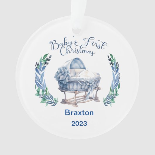 Baby Boy's First Christmas Ornament (Vorderseite)