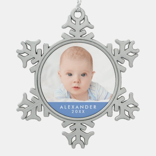Baby Boy's First Christmas Ornament (Vorderseite)