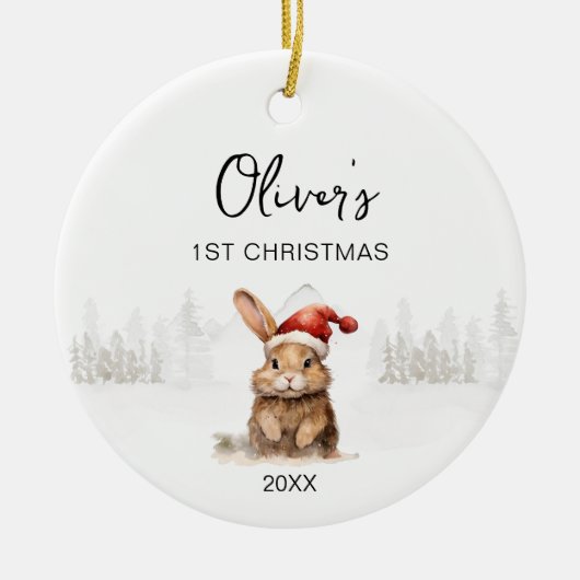 Baby Boy's First Christmas Ornament 2023 modern (Vorne)